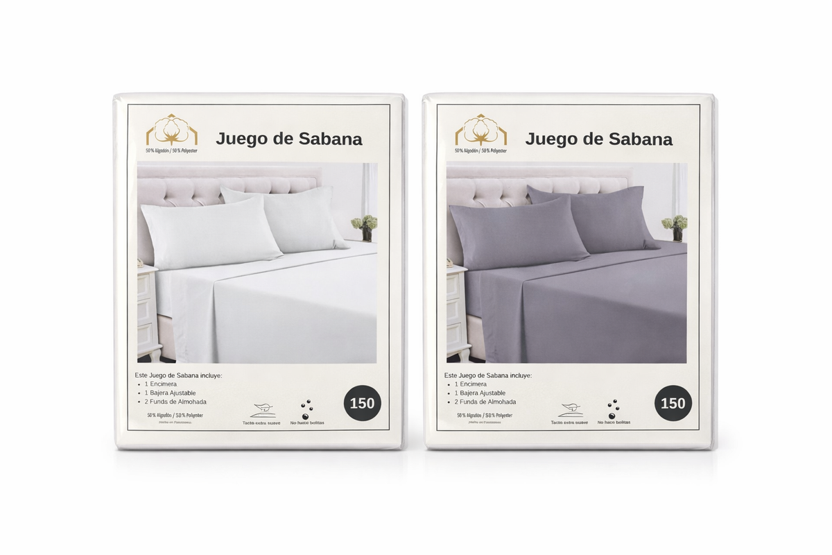 Juego de Sábanas 50% Algodón
