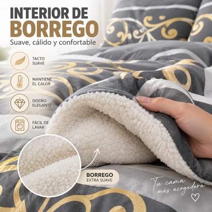 Edredón con Borrego de Diseño Elegante – Suave, Cálido y Confortable – 4 Modelos y 3 Medidas