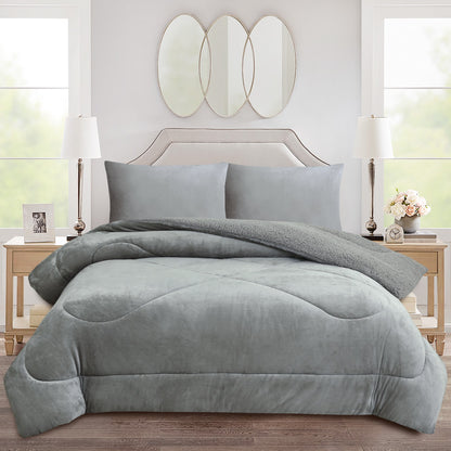 Edredón Sherpa de Borreguito + Fundas de Cojín | Cálido y Suave | 90, 135 y 150 cm